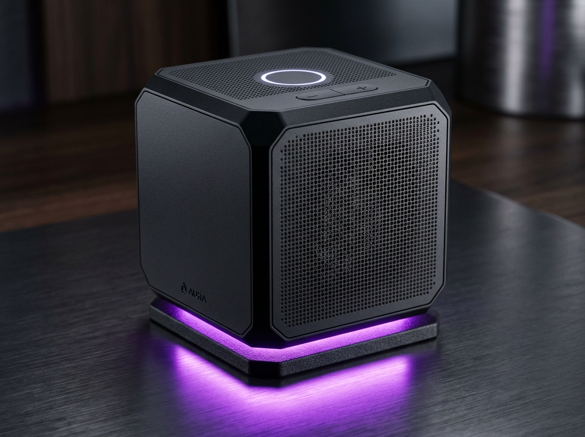 Alex AI Cube macro detail acoustic mesh