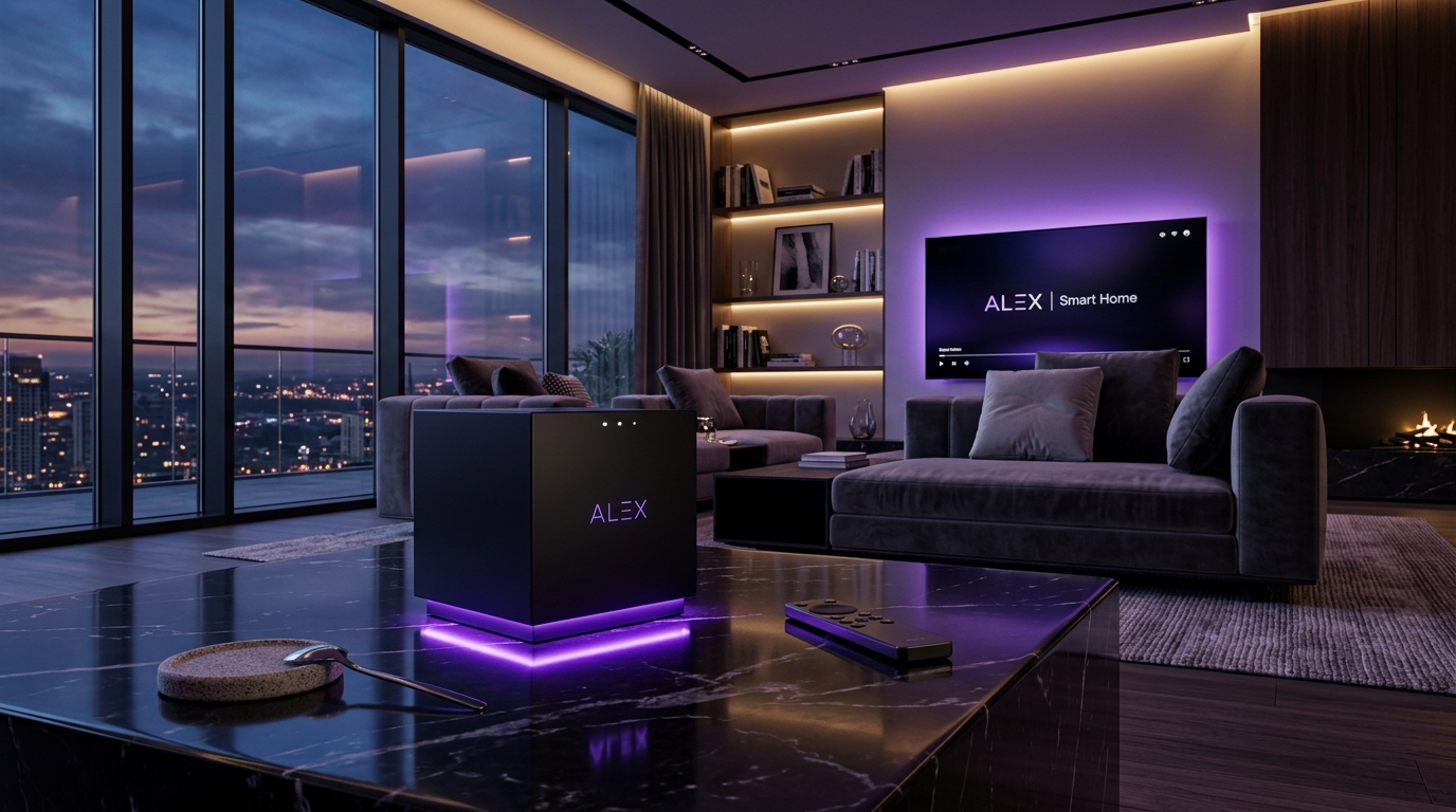 Alex Smart AI Cube in modern living room