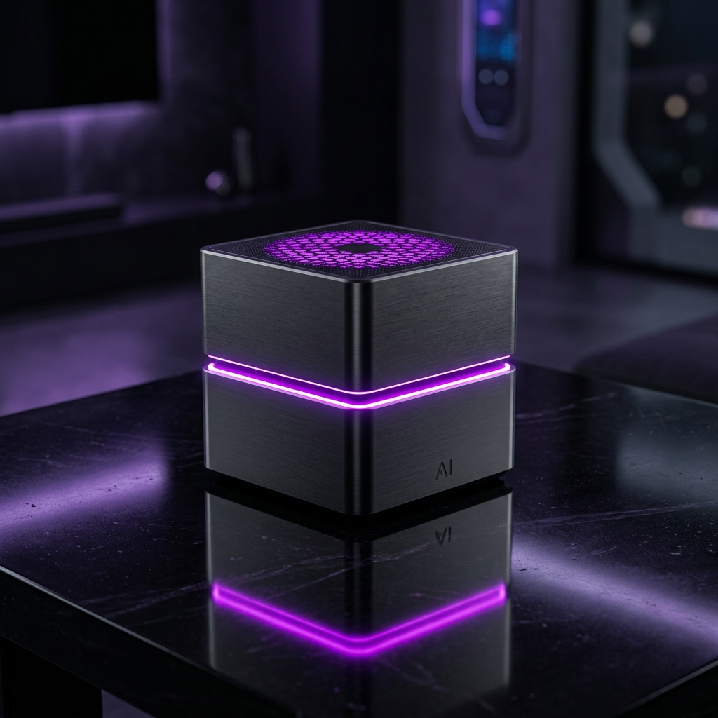 Alex Smart AI Cube Emitting Purple Light